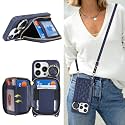 Crossbody Wallet Case for iPhone 13 Pro-Blue