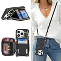 Crossbody Wallet Case for iPhone 13 Pro-Black