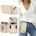 Crossbody Wallet Case for iPhone 13-White