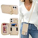 Crossbody Wallet Case for iPhone 16 Plus-White
