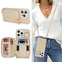 Crossbody Wallet Case for iPhone 16 Pro Max-White