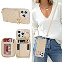 Crossbody Wallet Case for iPhone 16 Pro-White