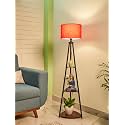 Crosscut Furniture Metal Floor Lamp with 3 Shelves (Lily Red) LED Bulb Included.