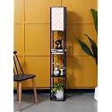 Crosscut Furniture Tower Floor Lamp with Printed Shade (Happy Hills)