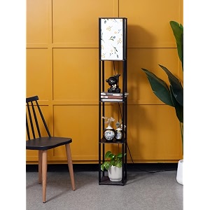 crosscut furniture tower floor lamp with printed shade farm petal