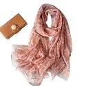 Scarf Stole for Women - 185 x 135 cm Chiffon Scarf with Floral Print | Lightweight Scarf, Soft Stole for Women | Satin Feel Neck Scarf | Women Accessory