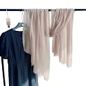 Crinkled PolyCotton Scarf for Women - 180 x 90 cm Stole for Women | PolyCotton Scarf for Summers, Head Cover for Women | Lightweight Scarf for Women | Women Accessory