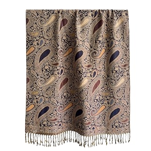 womens modal jacquard  floral wrap soft warm scarf elegant 180x90cm