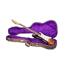 Crossrock Contoured Wooden Electric Guitar Case for Stratocaster &amp; Telecaster | Chocolate Brown Finish,Purple Velvet Interior, Lock – Designer Series(CRW520STCB)