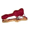 Crossrock Contoured Wooden Electric Guitar Case for Stratocaster &amp; Telecaster | Luxury Gold Faux Leather, Burgundy Velvet Interior, Lock – Designer Series(CRW520STLG)