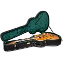 Crossrock Electric Guitar Case fits 16" Lower Bout Hollow-body Archtop Guitars-Vintage Hardware, Sponge Lining, Metal Feet, Storage Space-Black (CRW520JA16BK)