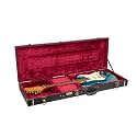 Crossrock Electric Guitar Case -Fits Fender Telecaster and Stratocaster- Vintage Hardware, Sponge Lining, Metal Feet, Storage Space-Black (CRW520EBK)