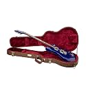 Crossrock Electric Guitar Case fits PRS SE Standard solid body Guitar, Right-hand| Blossom Brown Finish,Burgundy Velvet Interior, Lock – Designer Series (CRW530PRSEBQ)