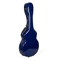Crossrock Fiberglass Case for 17” Archtop Hollow-Body Jazz Guitars | Fits Gibson L5/ES-300/ ES 350T, Epiphone Broadway - Includes TSA Lock - Navy Blue (CRF2020JA17NVBL)