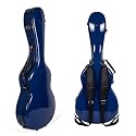Crossrock Fiberglass Guitar Case fits 12-Fret 000/OM Acoustic Guitars, with Accessory Compartment, Backpack Straps, TSA Lock-Navy Blue (CRF2020-00012NVBL)