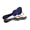 Crossrock Fiberglass Guitar Case fits 12-Fret 000/OM Acoustic Guitars, with Accessory Compartment, Backpack Straps, TSA Lock-Black (CRF2020-00012BK)