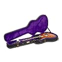 Crossrock PRS SE Hollowbody Guitar Case -Vintage Hardware, Sponge Lining, Metal Feet, Storage Space-Black (CRW520PRSHBBK)