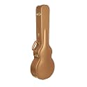 Crossrock Wooden Electric Guitar Case for Les Paul Style | Luxury Gold Faux Leather, Burgundy Velvet Interior, Lock – Designer Series(CRW520LLG)
