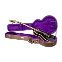 Crossrock Wooden Electric Guitar Case for Les Paul Style | Chocolate Brown Finish, Purple Velvet Interior, Lock – Designer Series(CRW520LCB)