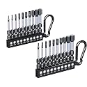 Crosstar 20Pcs 2" Impact Short Hex Bit Set,Magnetic,Metric & SAE