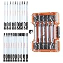 Crosstar 20Pcs 4" Impact Long Hex Bit Set with Magnetizer,Metric &amp; SAE