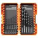 Crosstar M35 Cobalt Drill Bit Set,Three-Flute Design,1/16"-1/2",21pcs