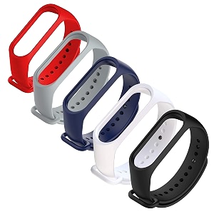adjustable xiaomi mi band 3 mi band 4 watch silicone strap-5 pack