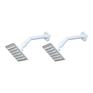 abs ultra slim over head shower with arm square bath shower head set pressure rain shower head 4 x 4 inch milky white pack of 2
