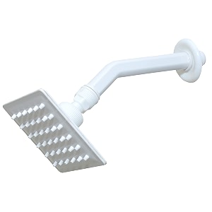 abs ultra slim over head shower with arm square bath shower head set pressure rain shower head 4 x 4 inch milky white pack of 1