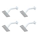 ABS Ultra Slim Over Head Shower With Arm Square, Bath Shower Head Set, Pressure Rain Shower Head (4 X 4 Inch, Milky White) (Pack Of 4)