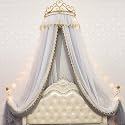 Crown Bed Tent, Hanging Mosquito Net Cover, King Size Bed Dome Cover, Girls Bedroom Decor, Breathable Dustproof Bedspread (Grey 1.5m Bed)