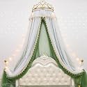 Crown Bed Tent, Hanging Mosquito Net Cover, King Size Bed Dome Cover, Girls Bedroom Decor, Breathable Dustproof Bedspread (Green 1.35m Bed)