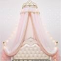 Crown Bed Tent, Hanging Mosquito Net Cover, King Size Bed Dome Cover, Girls Bedroom Decor, Breathable Dustproof Bedspread (Pink3 1.8m Bed)