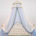 Crown Bed Tent, Hanging Mosquito Net Cover, King Size Bed Dome Cover, Girls Bedroom Decor, Breathable Dustproof Bedspread (Blue 1.8m Bed)