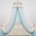 Crown Bed Tent, Hanging Mosquito Net Cover, King Size Bed Dome Cover, Girls Bedroom Decor, Breathable Dustproof Bedspread (Sky Blue 2m Bed)