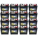 Crown CR-220 6V 220Ah Deep-Cycle Battery for Golf Carts, RVs, Marine & Solar – Premium Long-Life GC2 Replacement Set of 16