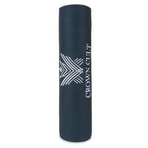 crown cult yoga mat for women and men 8mm nbr material with carrying strap extra thick exercise mats for workout yoga mat for women for workout yoga fitness exercise mat anti slip yoga mats exercise mat for home gym pilates amp workout steel grey
