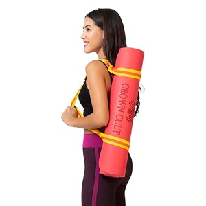 crown cult yoga mat for women and men 6mm eva material with carrying strap extra thick exercise mats for workout yoga mat for women for workout yoga fitness exercise mat anti slip yoga mats exercise mat for home gym pilates amp workout