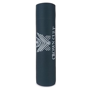 crown cult yoga mat for women and men 10mm nbr material with carrying strap extra thick exercise mats for workout yoga mat for women for workout yoga fitness exercise mat anti slip yoga mats exercise mat for home gym pilates amp workout with 1 year warranty