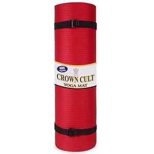 crown cult yoga mat for women and men 15mm nbr material with carrying strap extra thick exercise mats for workout yoga mat for women for workout yoga fitness exercise mat anti slip yoga mats exercise mat for home gym pilates amp workout with 1 year warranty
