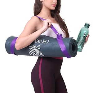 yoga mat for women and men 15mm nbr material with carrying strap extra thick exercise mats for workout yoga mat for women for workout yoga fitness exercise mat anti slip yoga mats exercise mat for home gym pilates amp workout with 1 year warranty