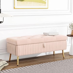 upholstered flip top storage bench for living room storage bench in golden steel legs ashrose