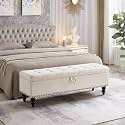Upholstered Flip Top Storage Bench for Living Room| Storage Bench in Golden Steel Legs (Beige, Wooden Leg)