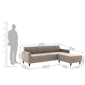 velvet 4 seater sofa  ottoman modern sofa sectional sofa with tufted backrest and ottoman for your loving space velvet beige