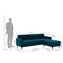 Velvet 4 Seater Sofa + Ottoman Modern Sofa Sectional Sofa with Tufted Backrest and Ottoman for Your Loving Space Velvet (Teal)