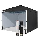 CROWN SHADES 10X10 Commercial Pop Up Canopy Tent with Sidewalls, Black