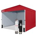 CROWN SHADES 10X10 Commercial Pop Up Canopy Tent with Sidewalls, Red