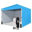 CROWN SHADES 10X10 Commercial Pop Up Canopy Tent with Sidewalls, Sky Blue