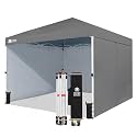 CROWN SHADES 10X10 Commercial Pop Up Canopy Tent with Sidewalls, Gray