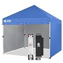 CROWN SHADES 10X10 Pop Up Canopy Tent with Sidewalls, Tall Center, Blue